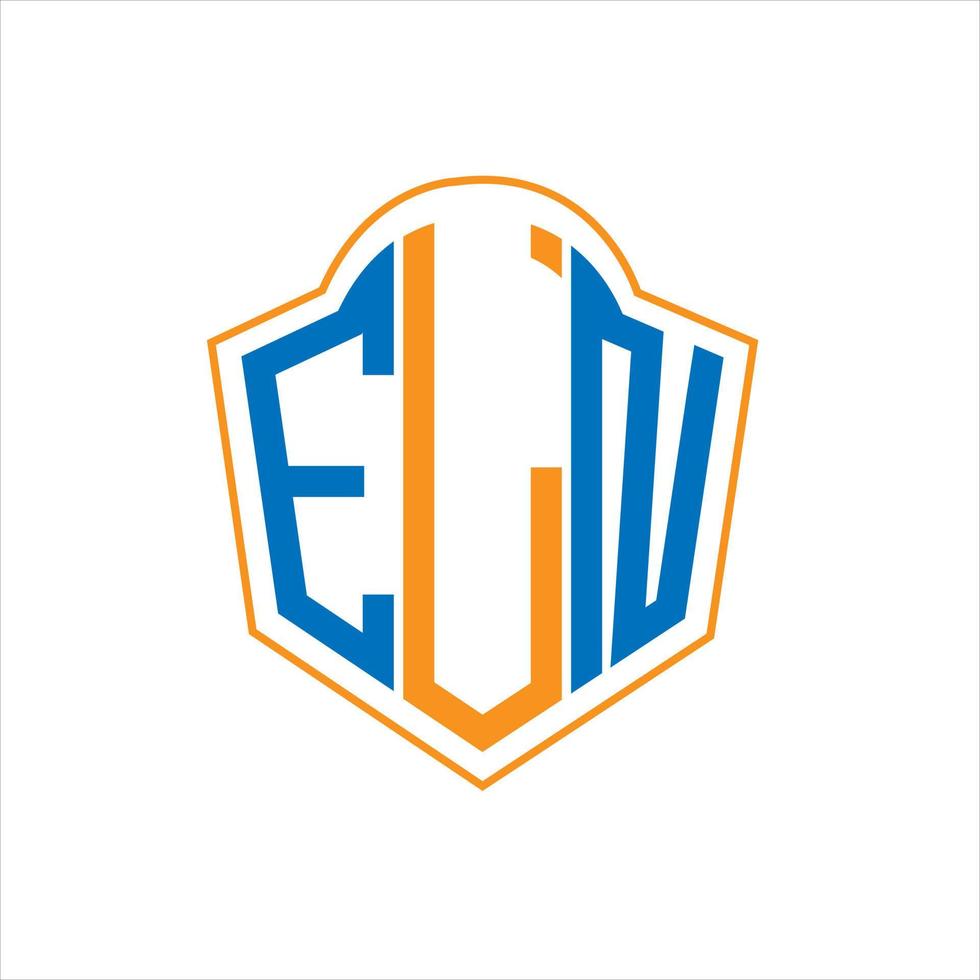 ELN abstract monogram shield logo design on white background. ELN creative initials letter logo. vector