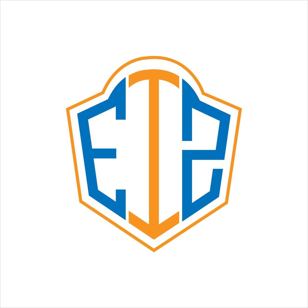 EIZ abstract monogram shield logo design on white background. EIZ creative initials letter logo. vector