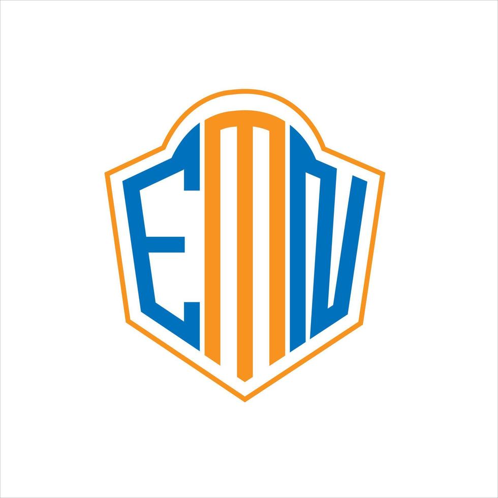 EMN abstract monogram shield logo design on white background. EMN creative initials letter logo. vector