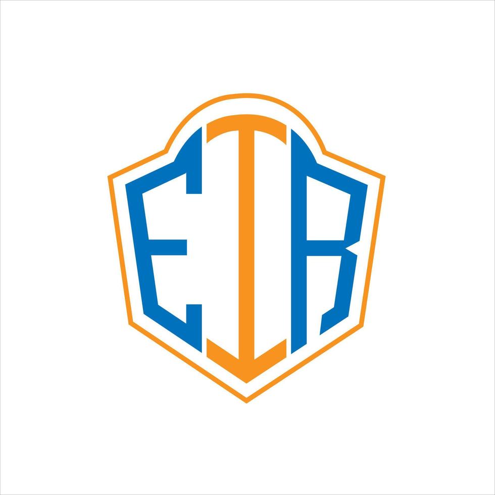 EIR abstract monogram shield logo design on white background. EIR