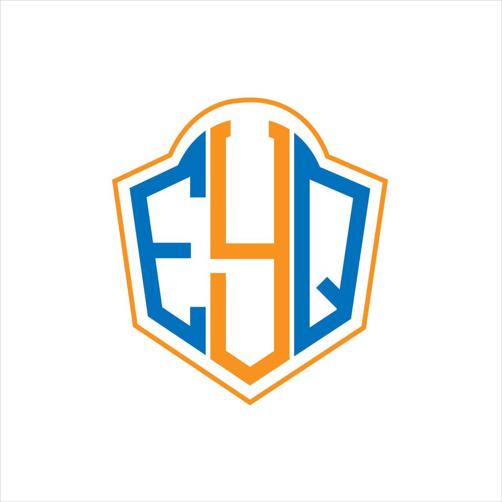 EYQ abstract monogram shield logo design on white background. EYQ creative initials letter logo. vector