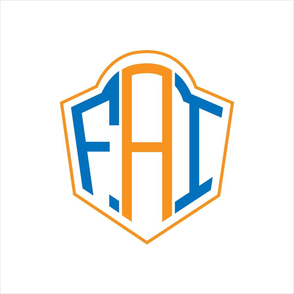 FAI abstract monogram shield logo design on white background. FAI creative initials letter logo. vector