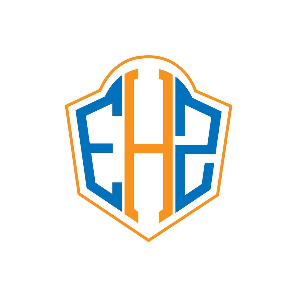 EHZ abstract monogram shield logo design on white background. EHZ creative initials letter logo. vector