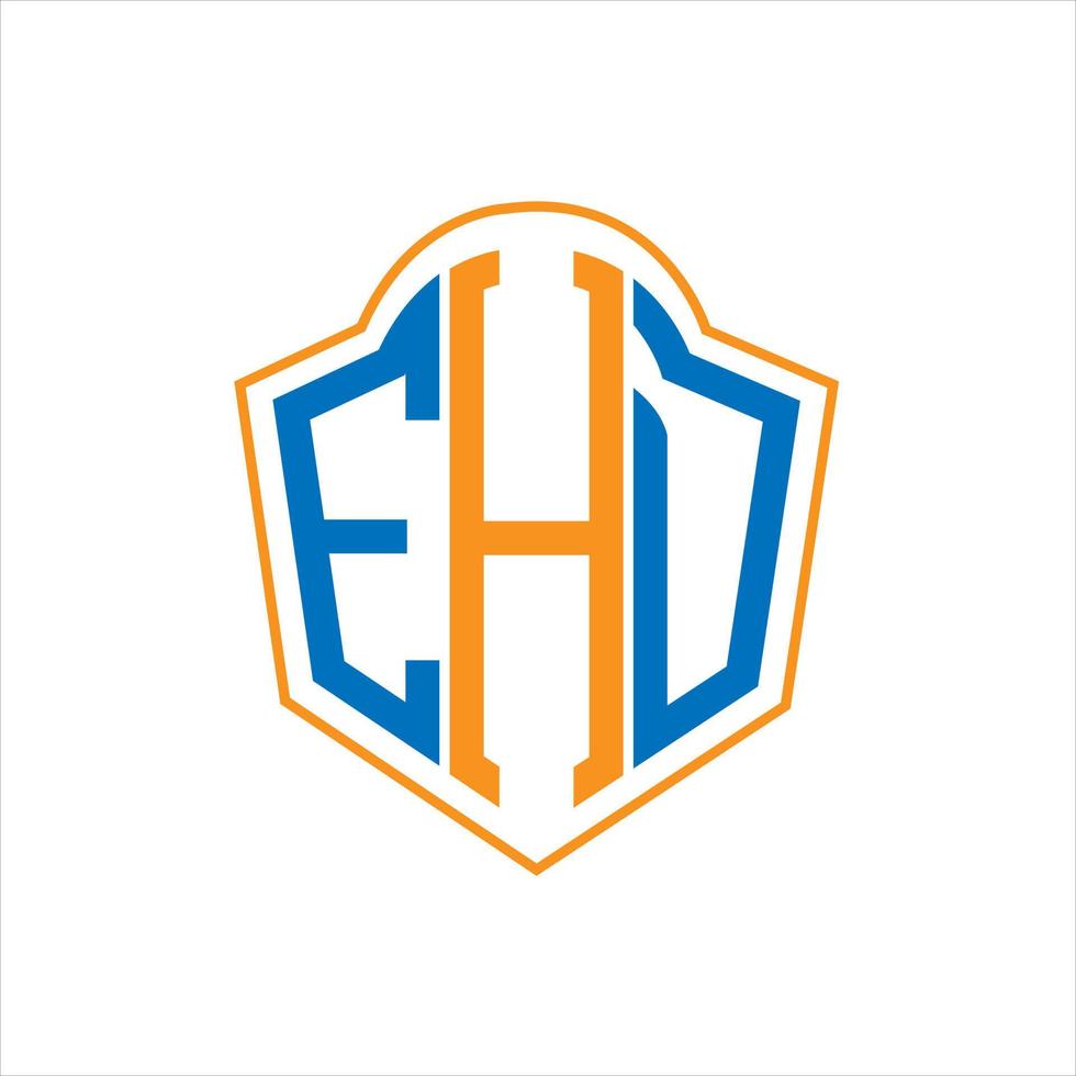 EHD abstract monogram shield logo design on white background. EHD creative initials letter logo.EHD abstract monogram shield logo design on white background. EHD creative initials letter logo. vector
