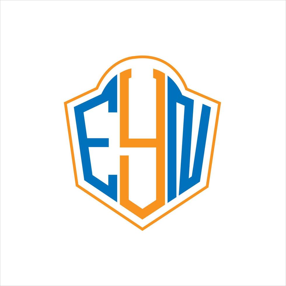 EYN abstract monogram shield logo design on white background. EYN creative initials letter logo. vector