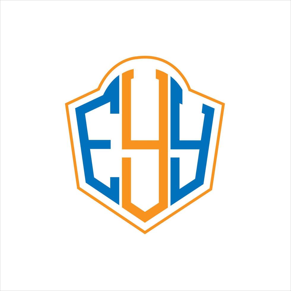 EYY abstract monogram shield logo design on white background. EYY creative initials letter logo. vector