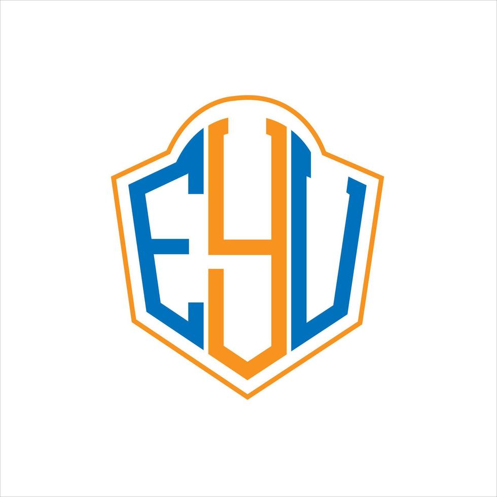 EYU abstract monogram shield logo design on white background. EYU creative initials letter logo. vector