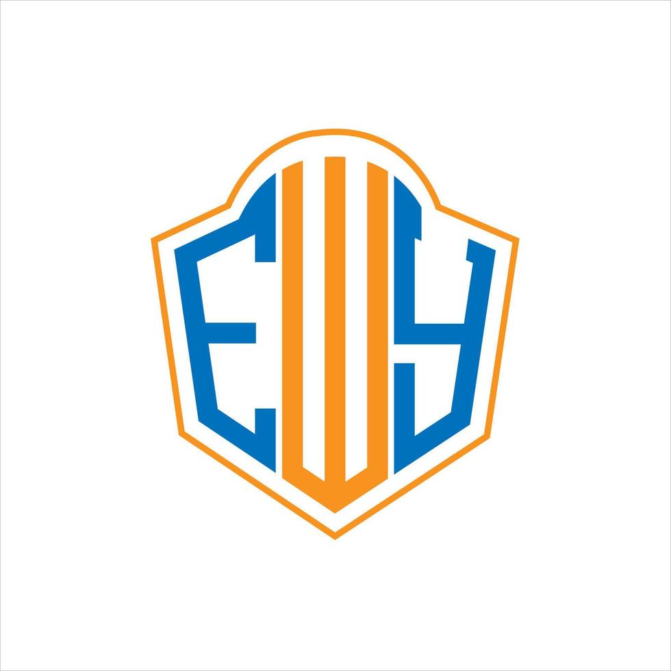 EWY abstract monogram shield logo design on white background. EWY creative initials letter logo. vector