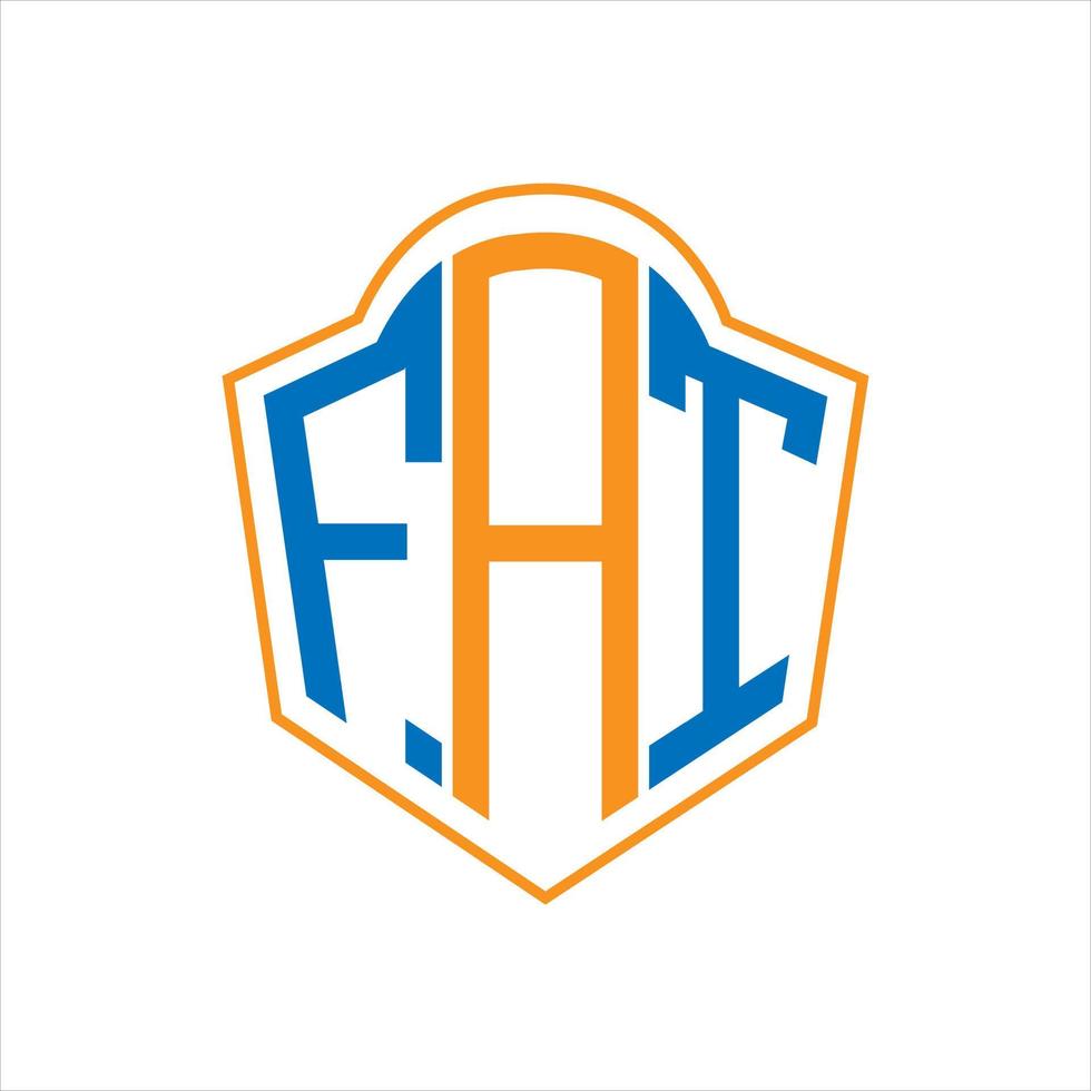 FAT abstract monogram shield logo design on white background. FAT creative initials letter logo. vector