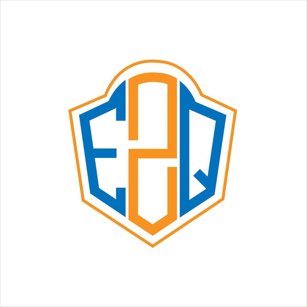 EZQ abstract monogram shield logo design on white background. EZQ creative initials letter logo. vector