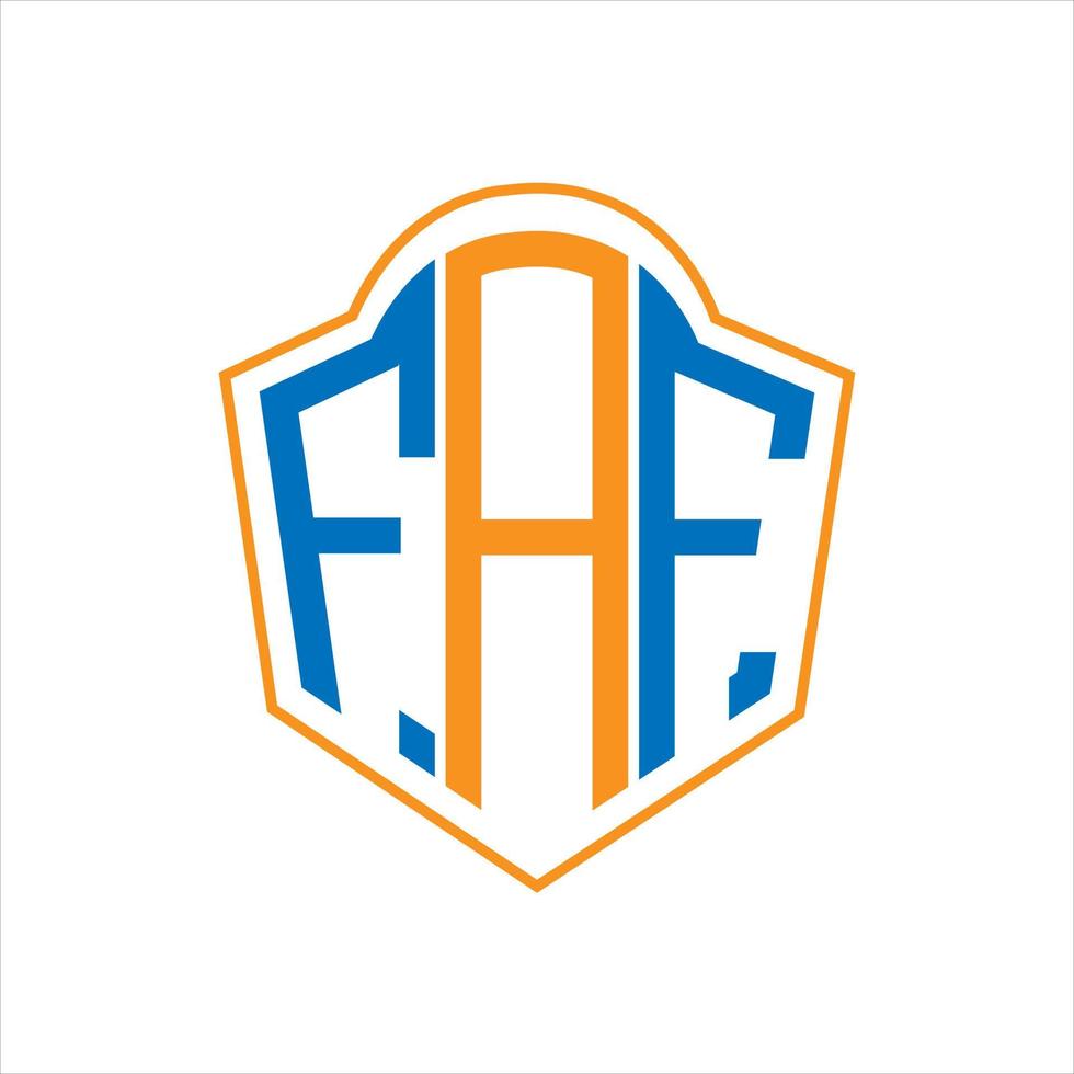 FAF abstract monogram shield logo design on white background. FAF creative initials letter logo. vector