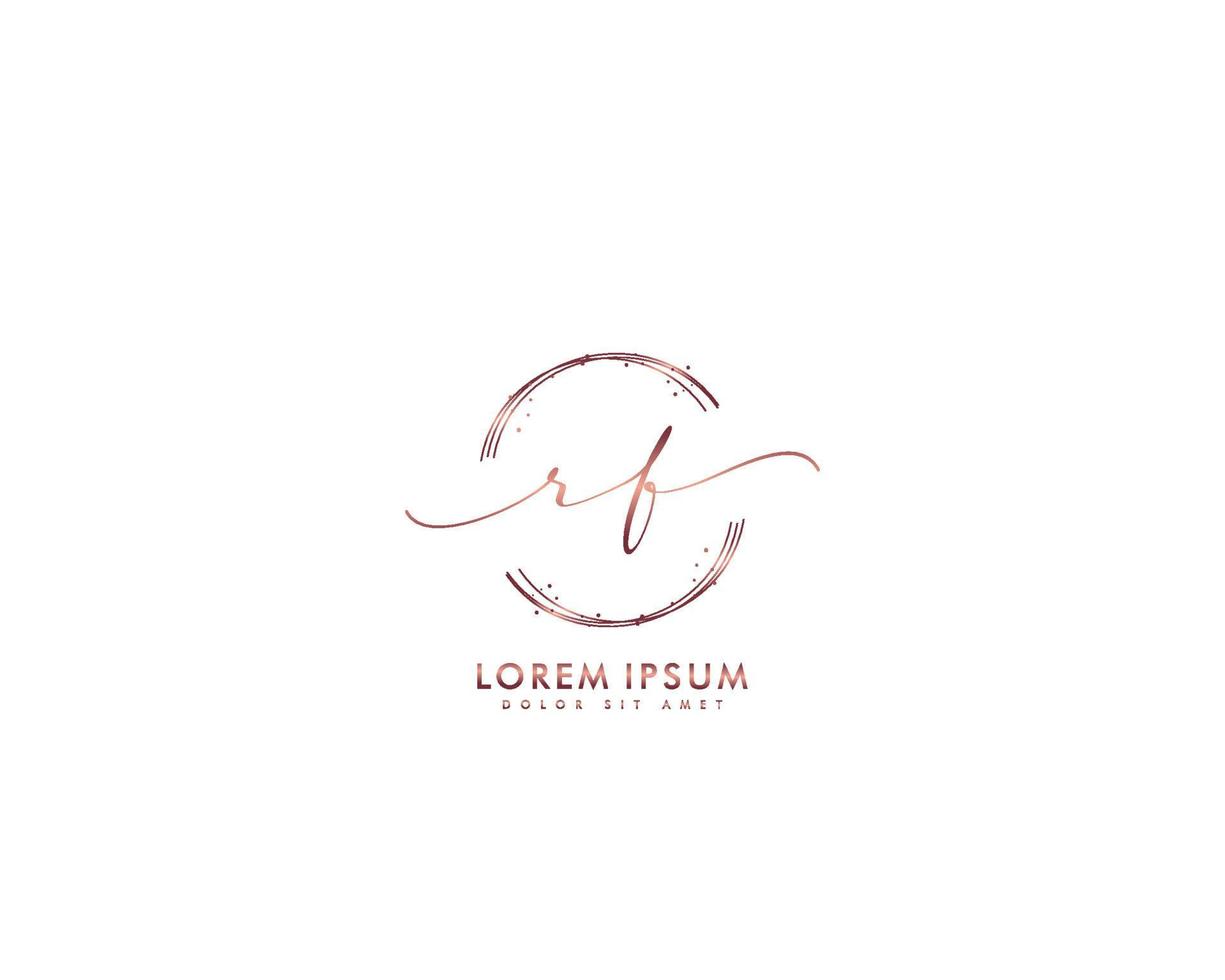 Initial RF Feminine logo beauty monogram and elegant logo design, handwriting logo of initial signature, wedding, fashion, floral and botanical with creative template vector