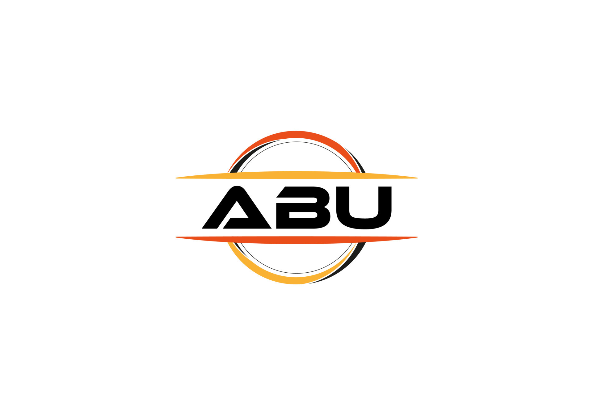 ABU letter royalty mandala shape logo. ABU brush art logo. ABU logo for