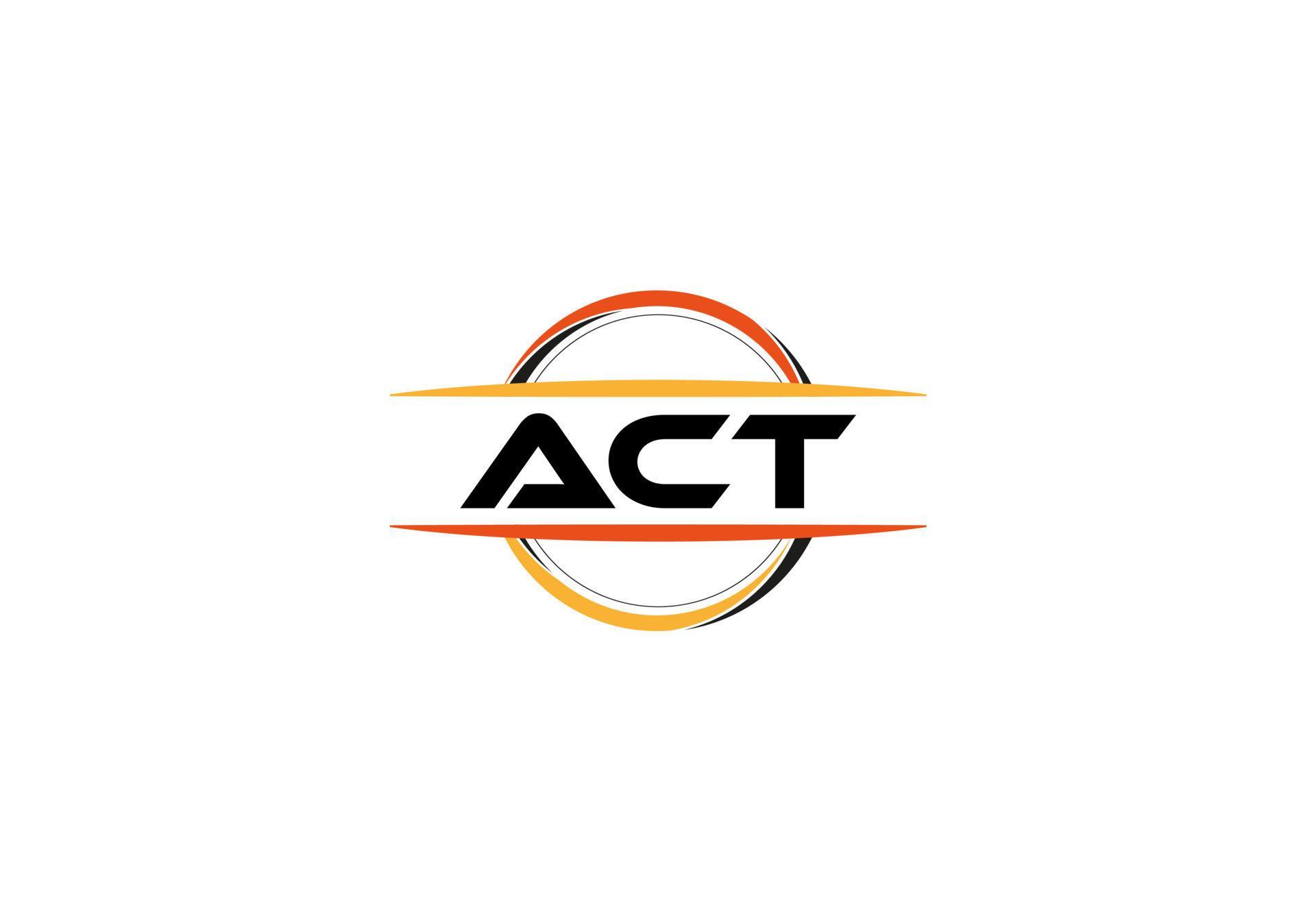 ACT letter royalty mandala shape logo. ACT brush art logo. ACT logo for