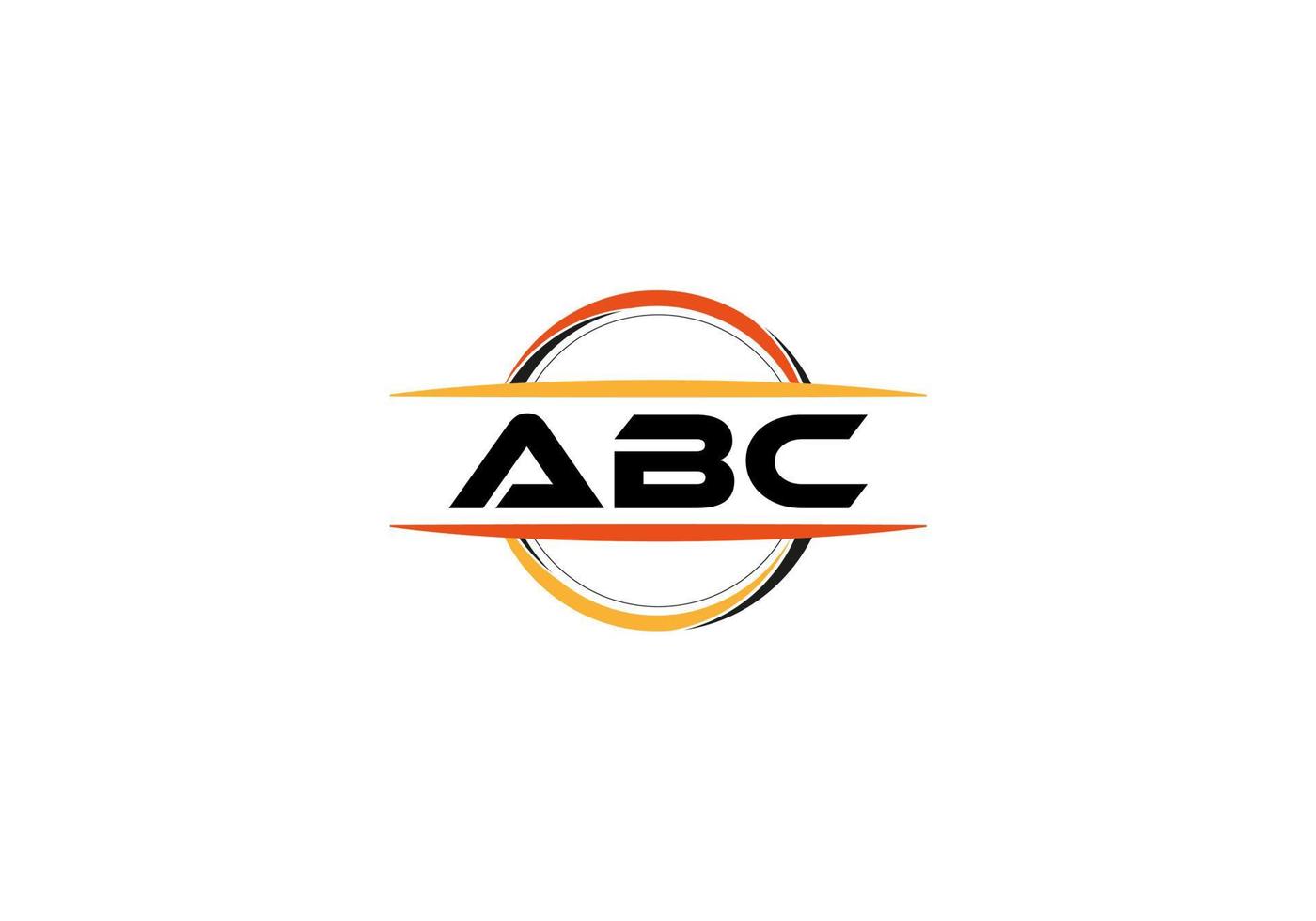 ABC letter royalty mandala shape logo. ABC brush art logo. ABC logo for a company, business, and commercial use. vector