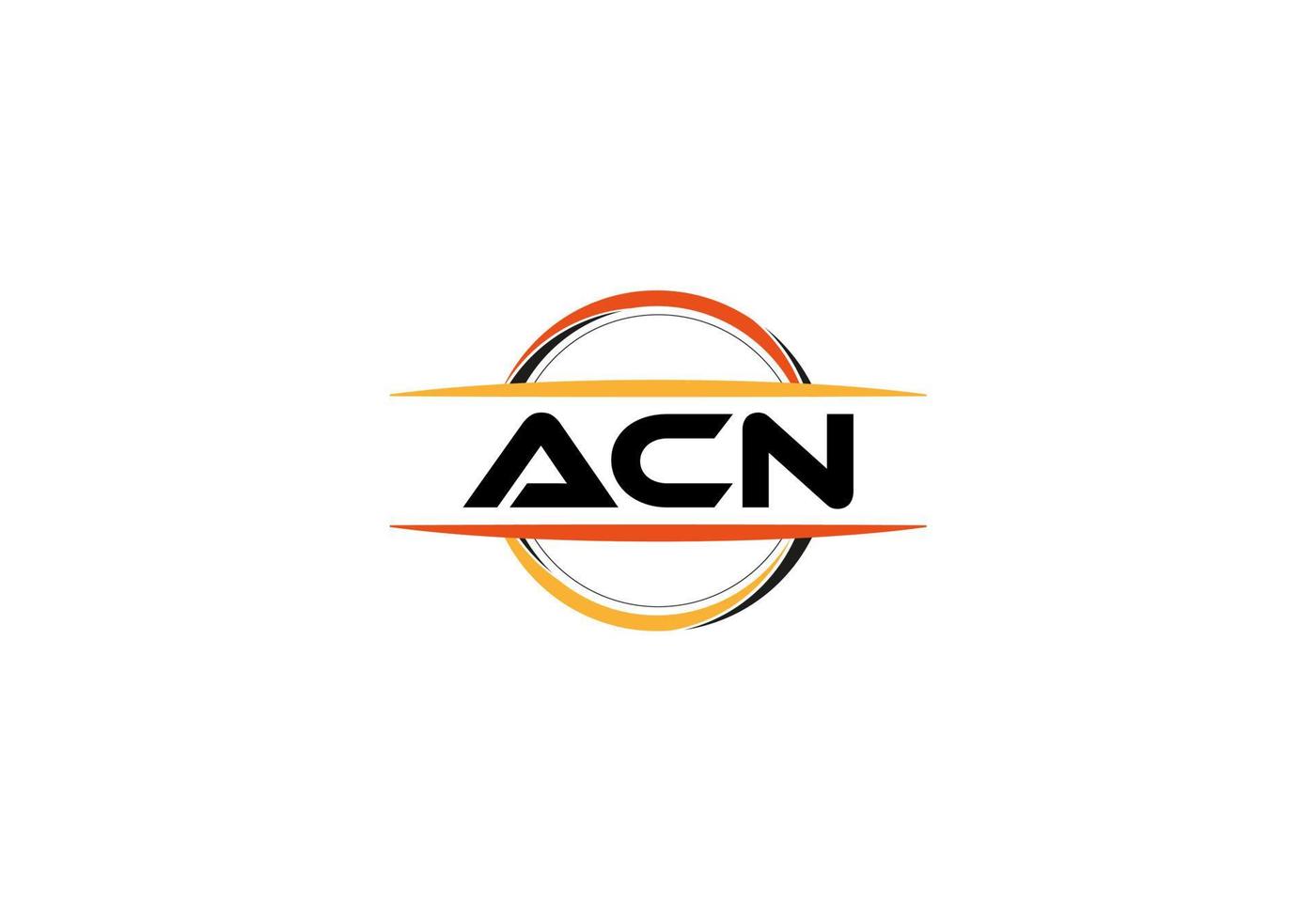 ACN letter royalty mandala shape logo. ACN brush art logo. ACN logo for a company, business, and commercial use. vector