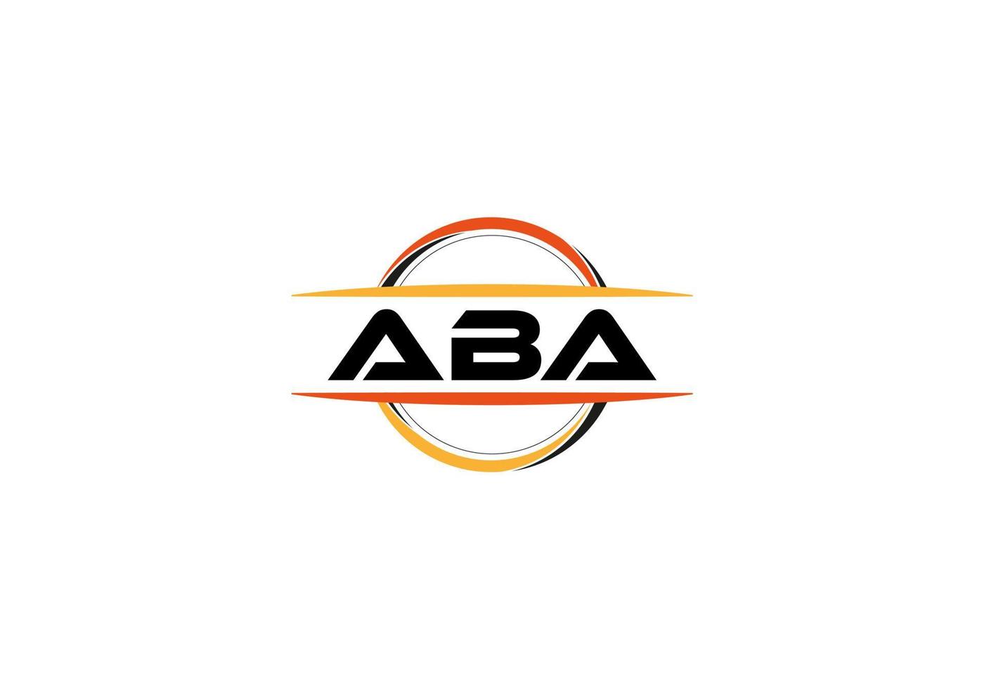 ABA letter royalty mandala shape logo. ABA brush art logo. ABA logo for a company, business, and commercial use. vector