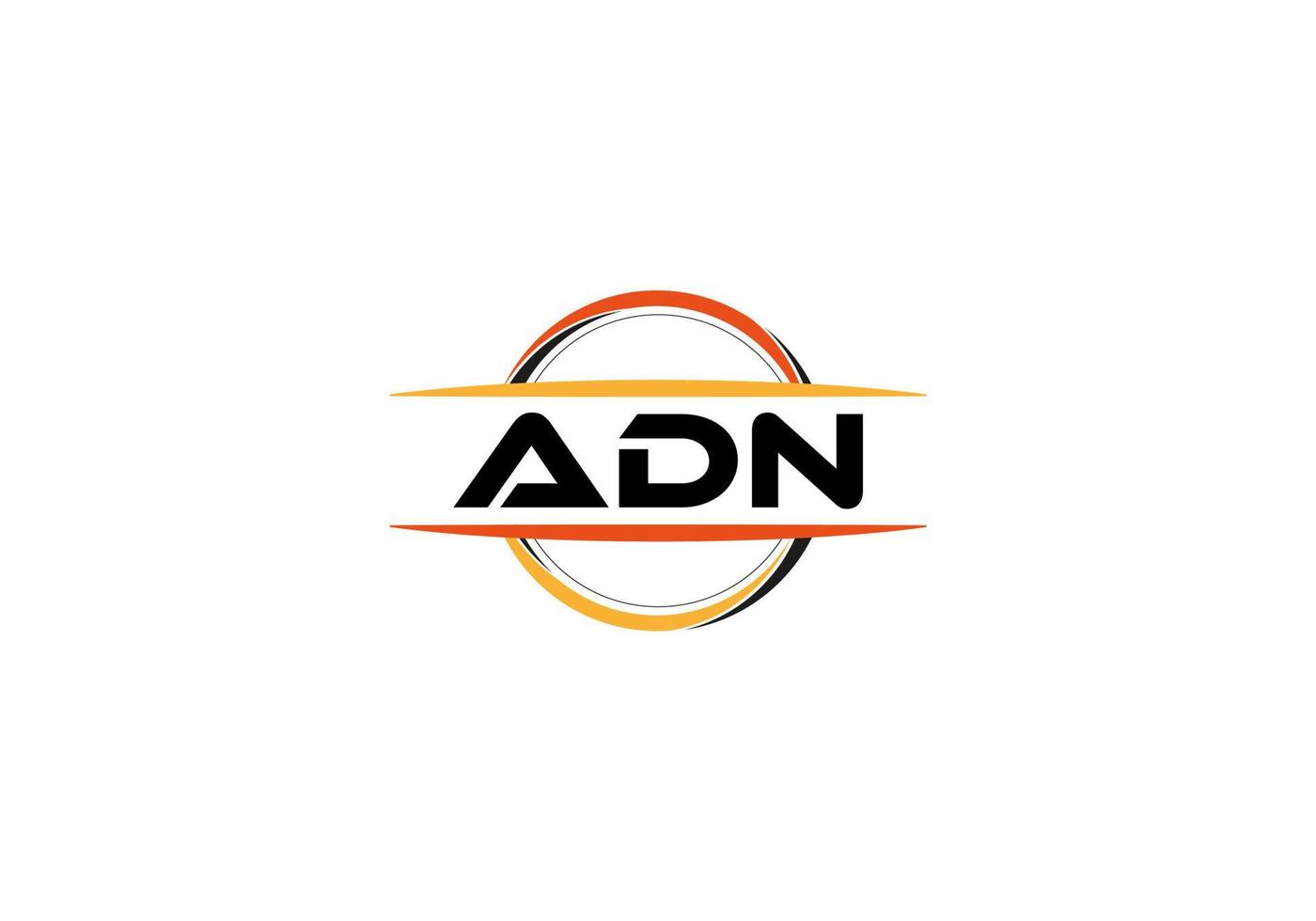ADN letter royalty mandala shape logo. ADN brush art logo. ADN logo for a company, business, and commercial use. vector