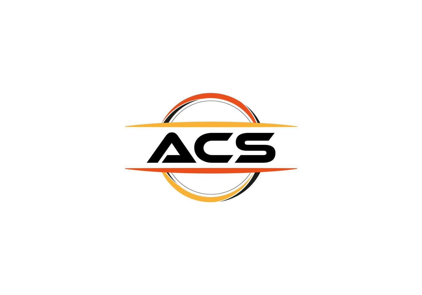 ACS letter royalty mandala shape logo. ACS brush art logo. ACS logo for a company, business, and commercial use. vector