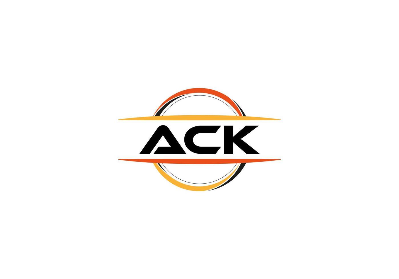 ack letra realeza mandala forma logo. ack cepillo Arte logo. ack logo para un compañía, negocio, y comercial usar. vector