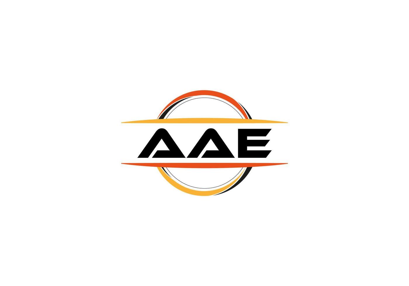 AAE letter royalty mandala shape logo. AAE brush art logo. AAE logo for a company, business, and commercial use. vector