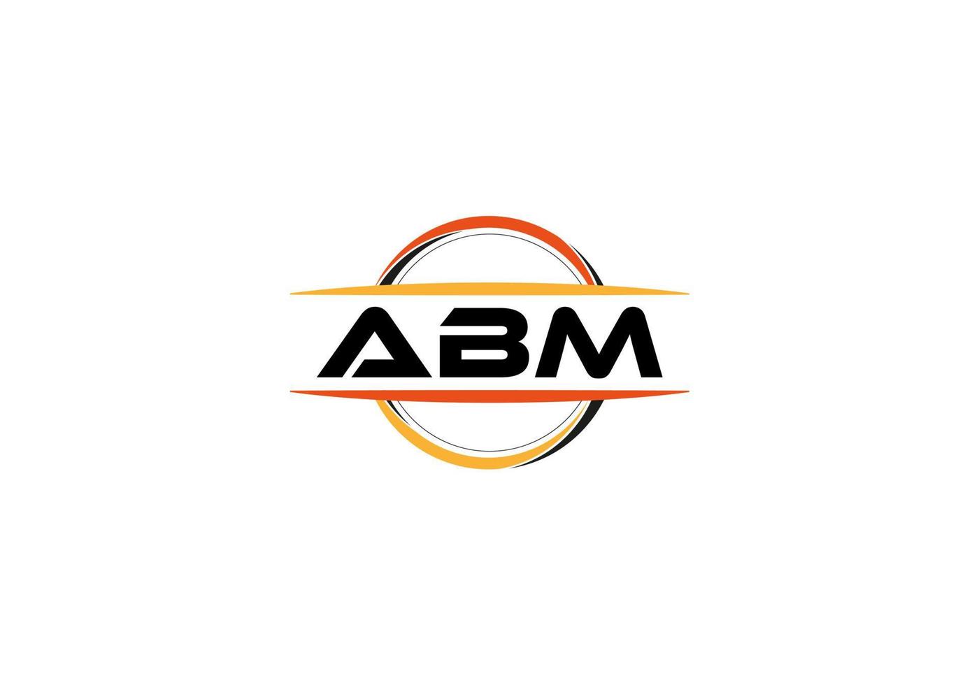ABM letter royalty mandala shape logo. ABM brush art logo. ABM logo for a company, business, and commercial use. vector