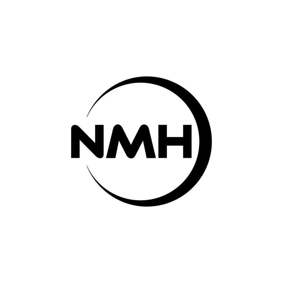NMH letter logo design in illustration. Vector logo, calligraphy designs for logo, Poster, Invitation, etc.