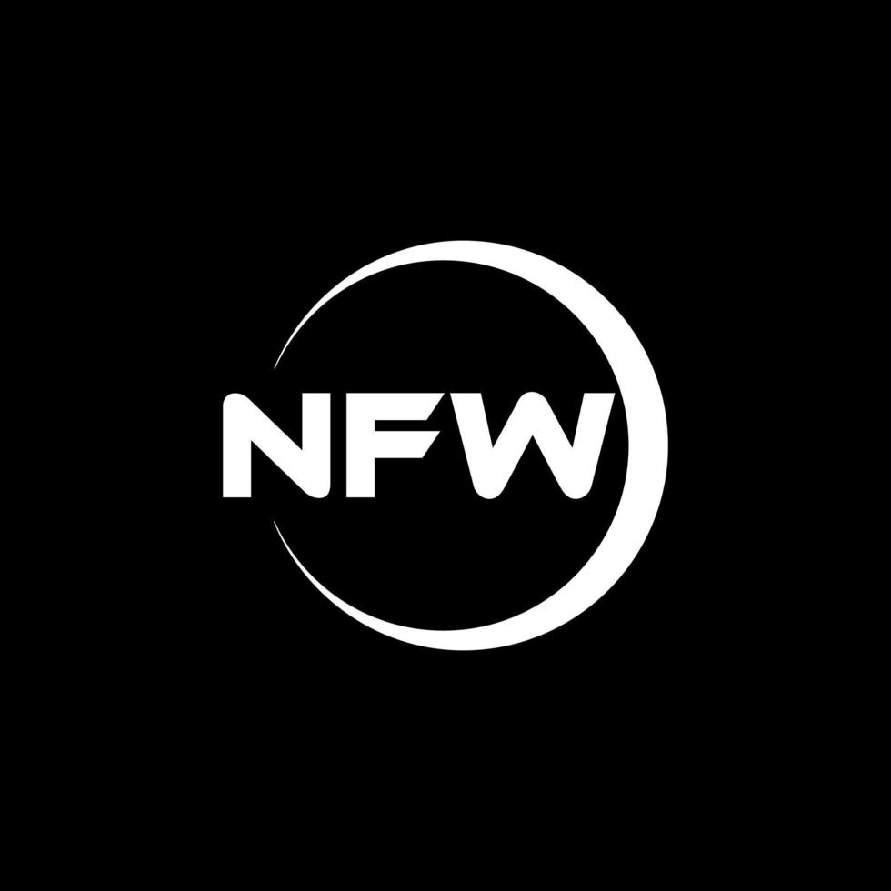 NFW letter logo design in illustration. Vector logo, calligraphy designs for logo, Poster, Invitation, etc.