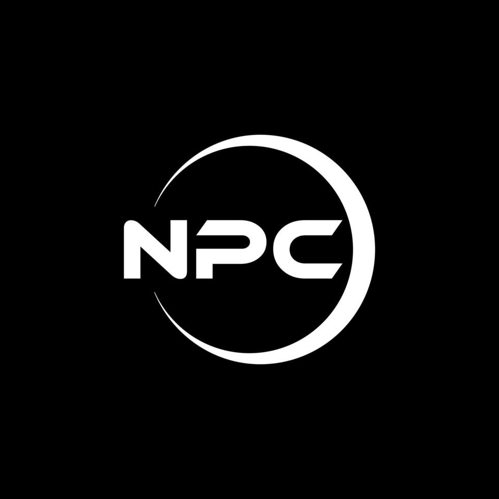 NPC letter logo design in illustration. Vector logo, calligraphy designs for logo, Poster, Invitation, etc.