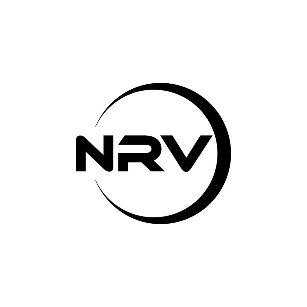 NRV letter logo design in illustration. Vector logo, calligraphy designs for logo, Poster, Invitation, etc.