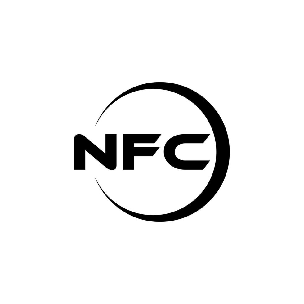 NFC letter logo design in illustration. Vector logo, calligraphy designs for logo, Poster, Invitation, etc.
