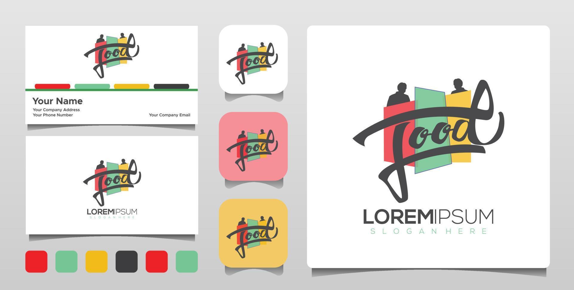 Identity corporate for food restaurant, logo design template vector