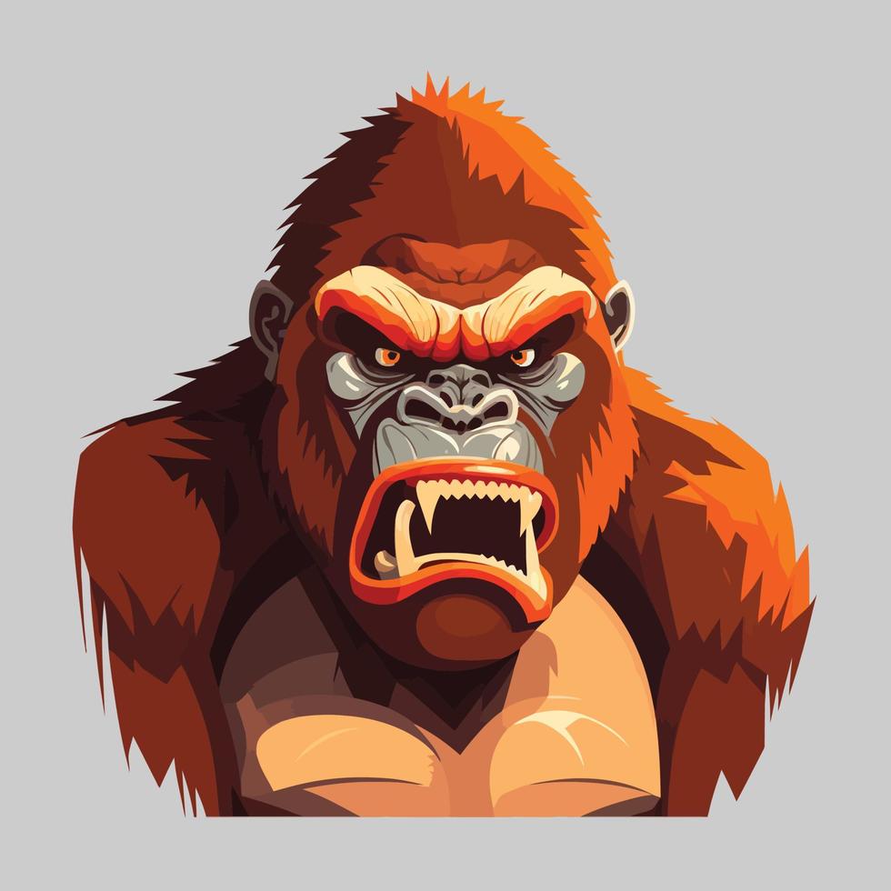 vector Arte ilustraciones de un enojado gorila rostro, personaje cara diseño