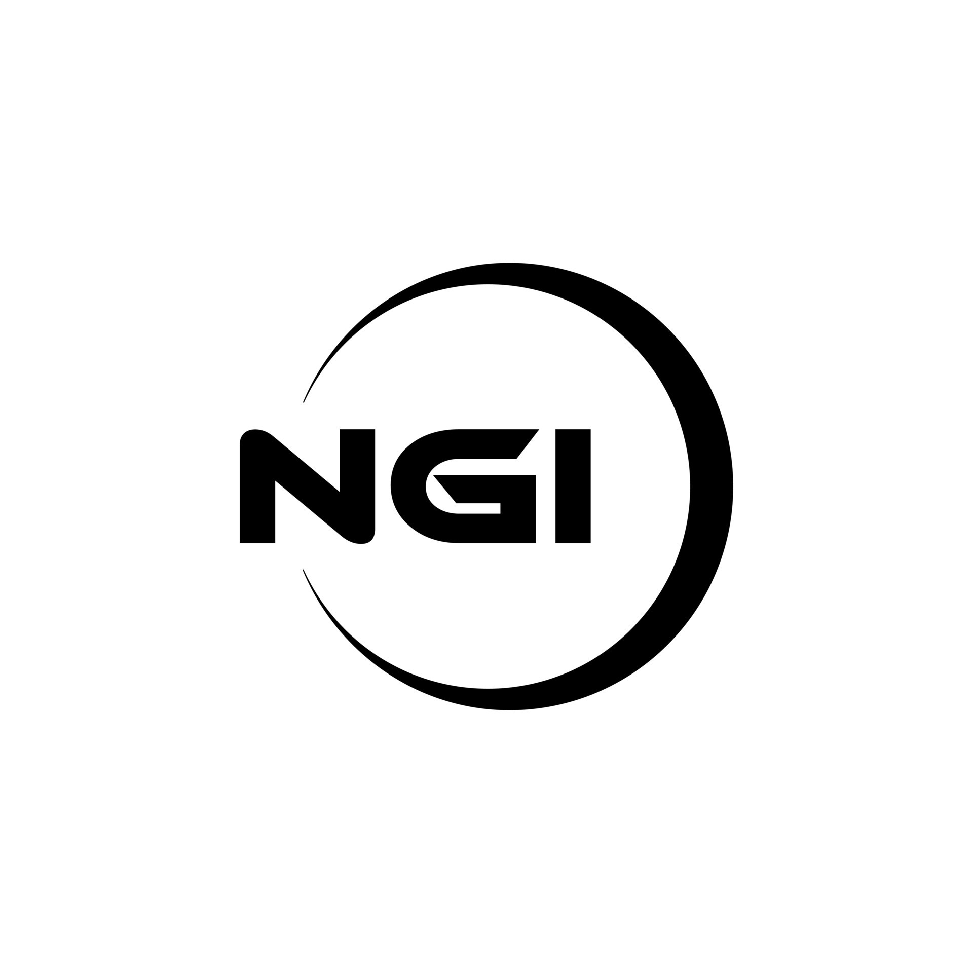 NGI letter logo design in illustration. Vector logo, calligraphy