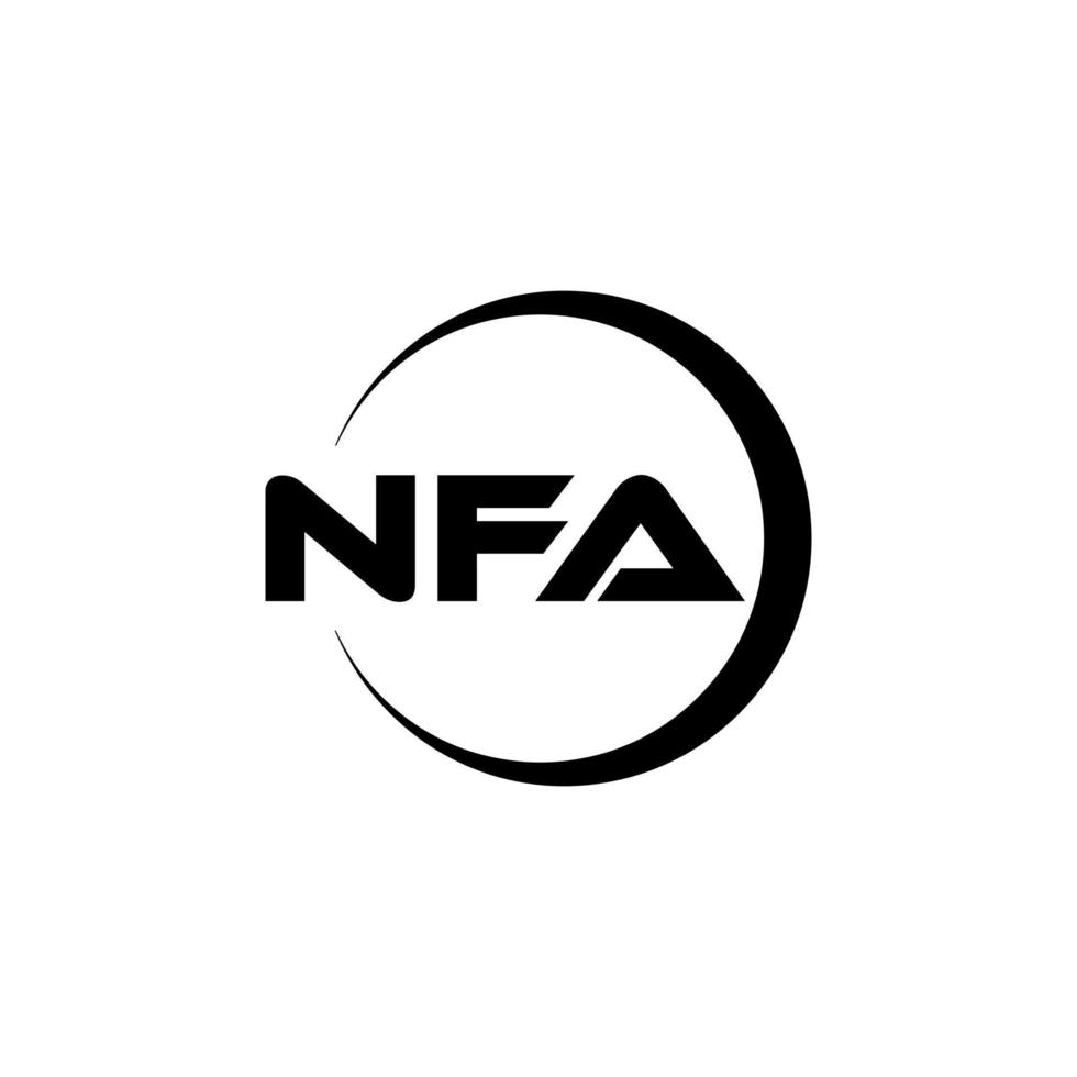 NFA letter logo design in illustration. Vector logo, calligraphy