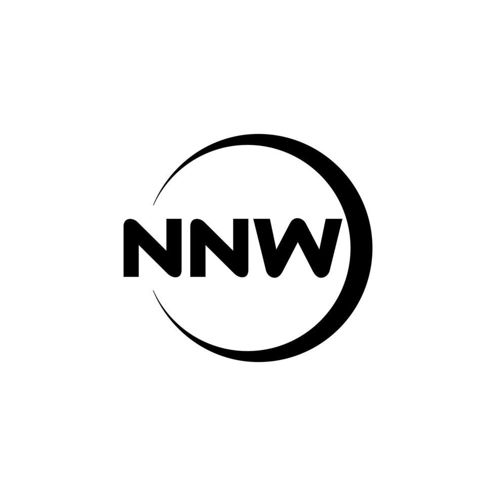 diseño del logotipo de la letra nnw en la ilustración. logotipo vectorial, diseños de caligrafía para logotipo, afiche, invitación, etc. vector