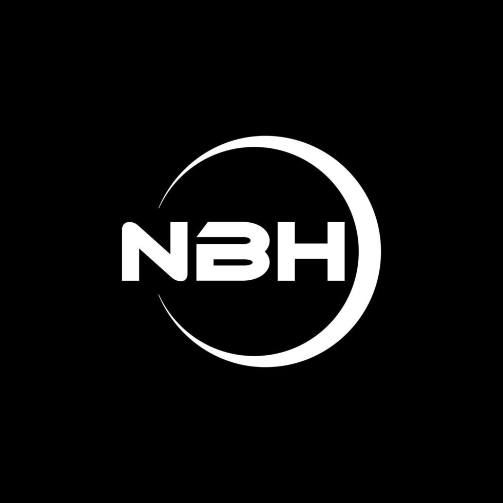 NBH letter logo design in illustration. Vector logo, calligraphy ...