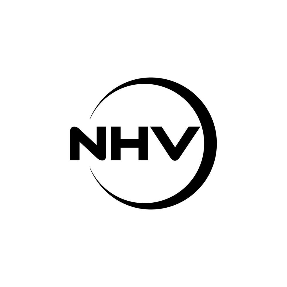 nhv letra logo diseño en ilustración. vector logo, caligrafía diseños para logo, póster, invitación, etc.