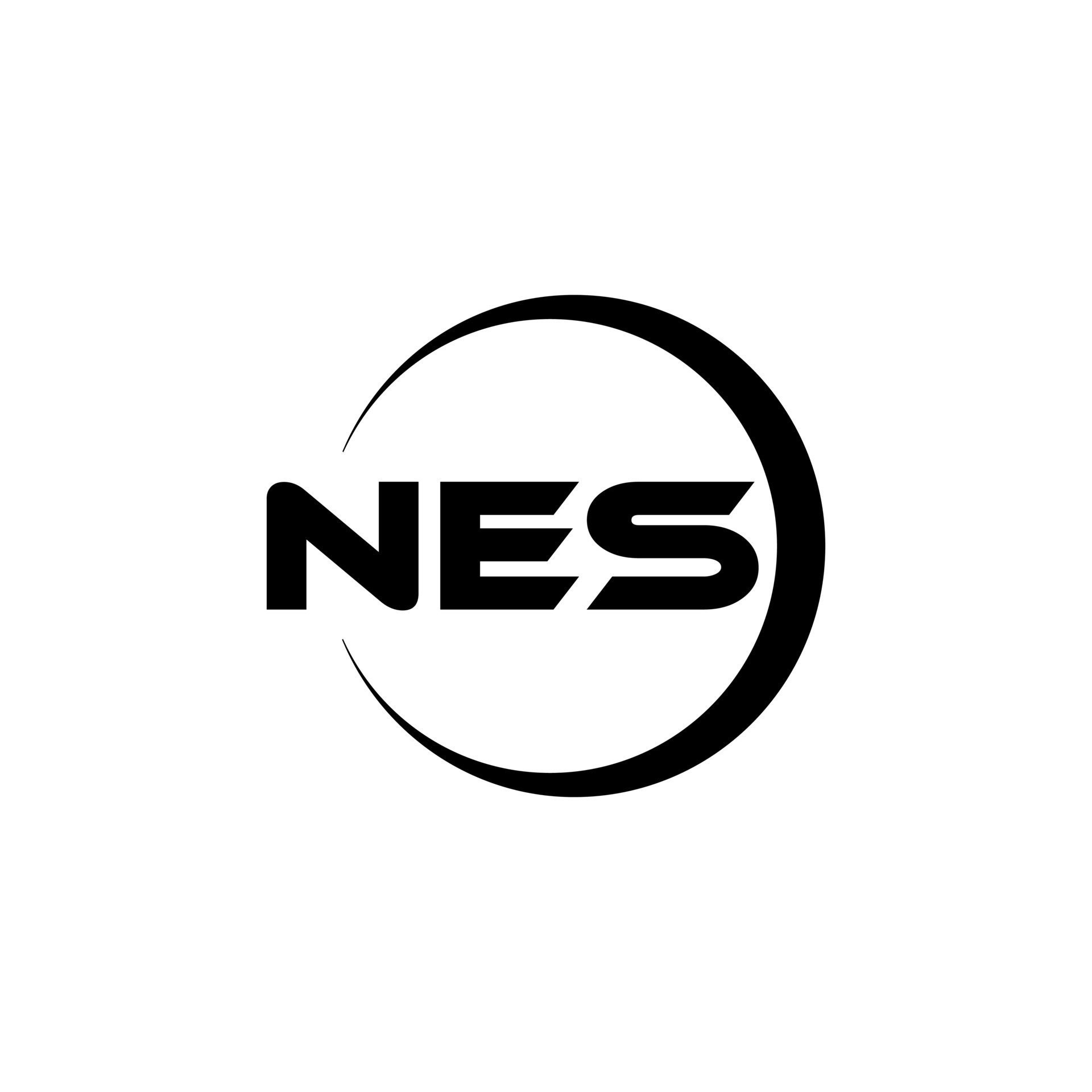 NES letter logo design in illustration. Vector logo, calligraphy