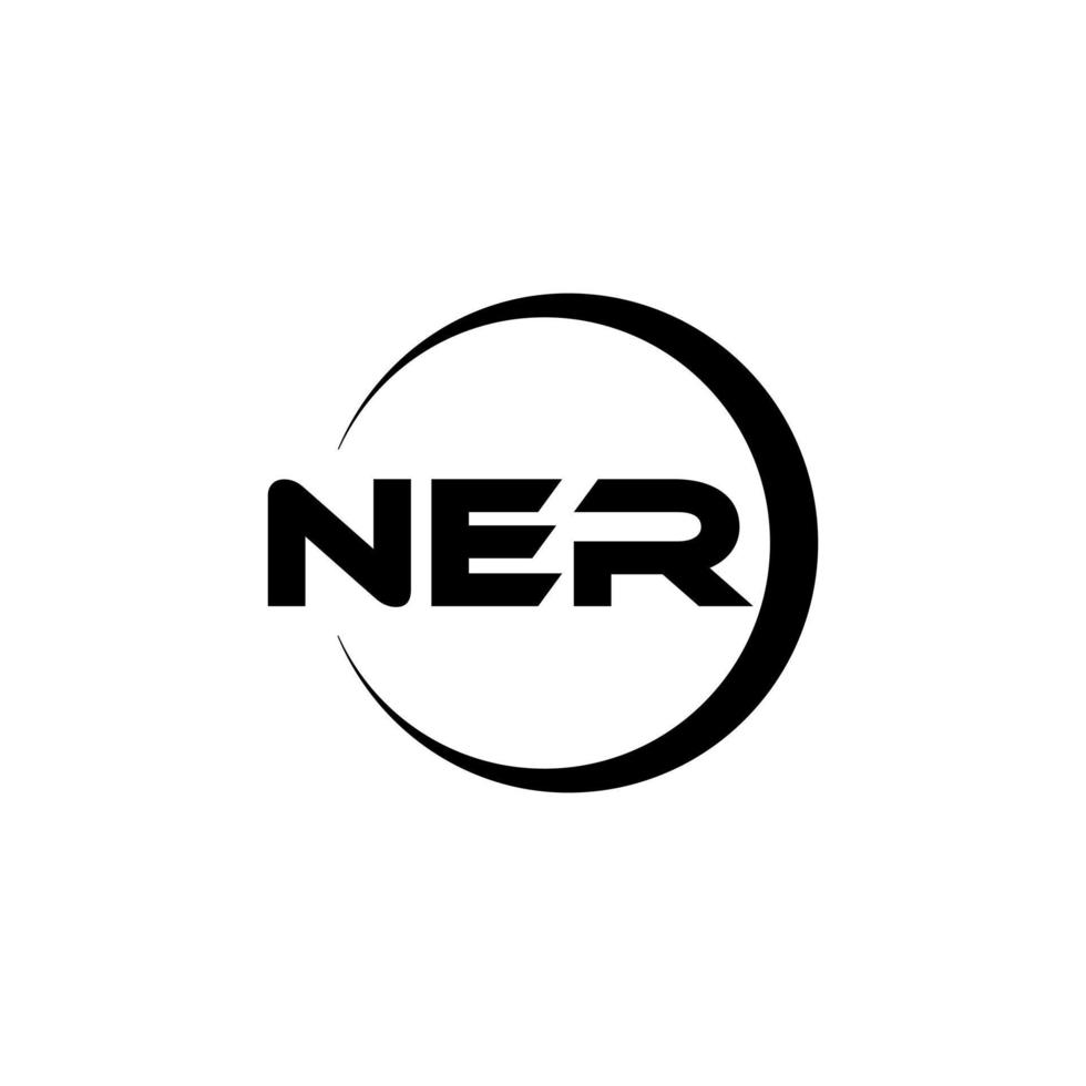 NER letter logo design in illustration. Vector logo, calligraphy designs for logo, Poster, Invitation, etc.