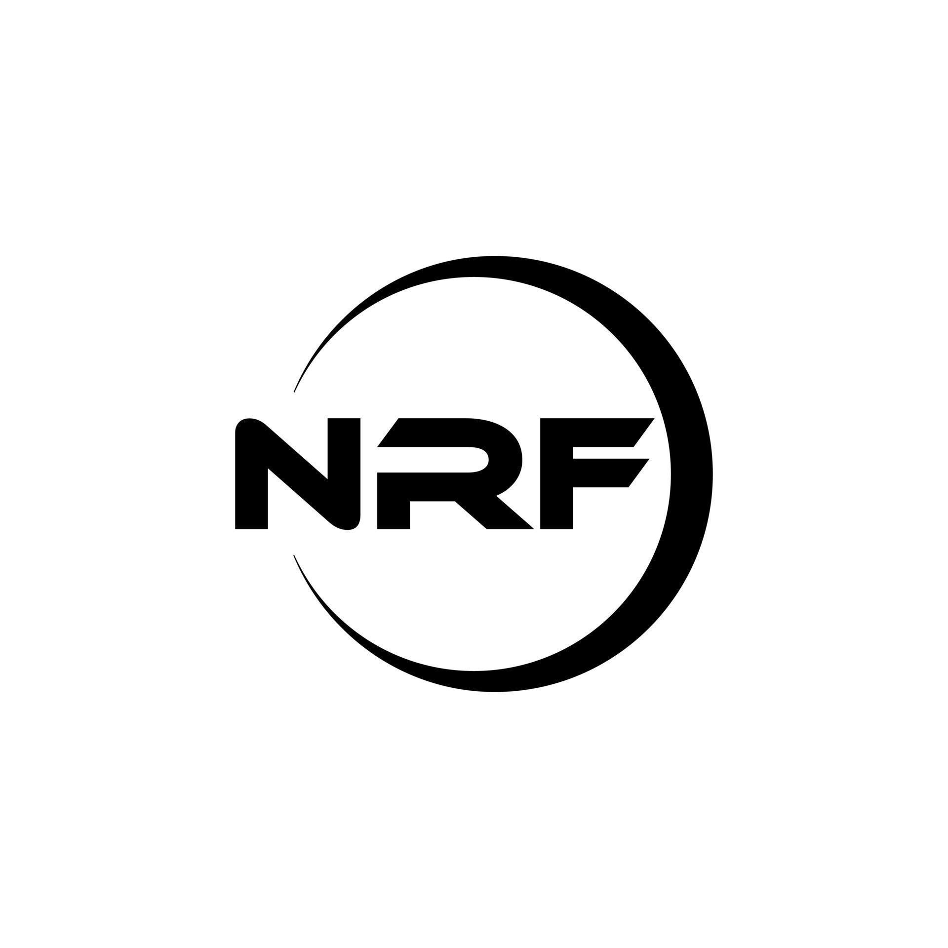 NRF letter logo design in illustration. Vector logo, calligraphy