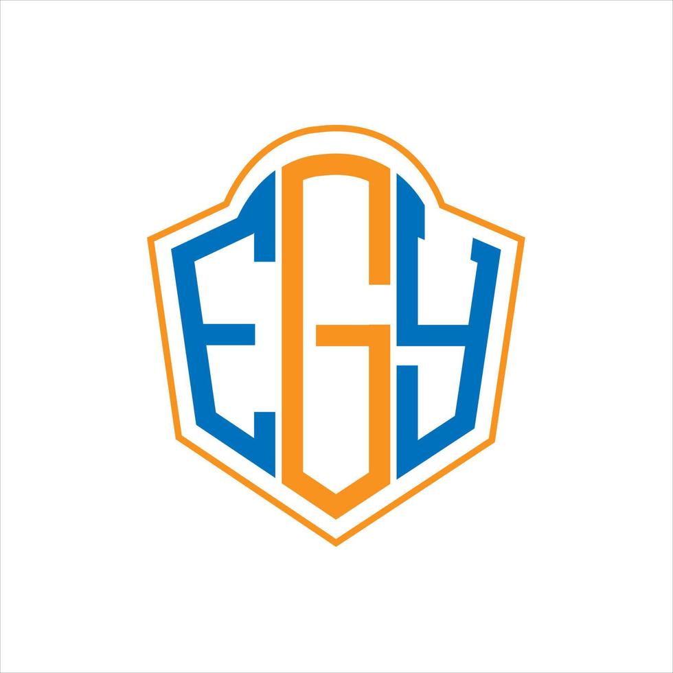 EGY abstract monogram shield logo design on white background. EGY creative initials letter logo. vector