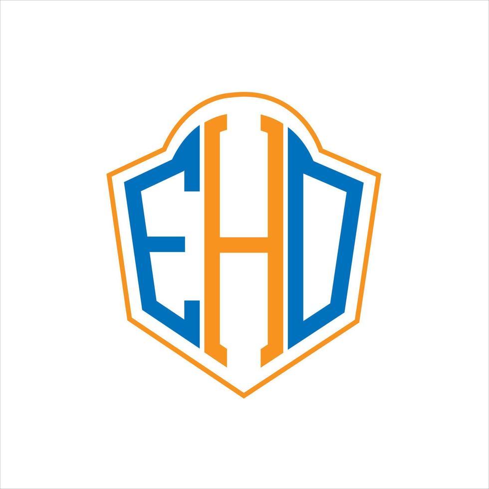 EHO abstract monogram shield logo design on white background. EHO creative initials letter logo.EHO abstract monogram shield logo design on white background. EHO creative initials letter logo. vector
