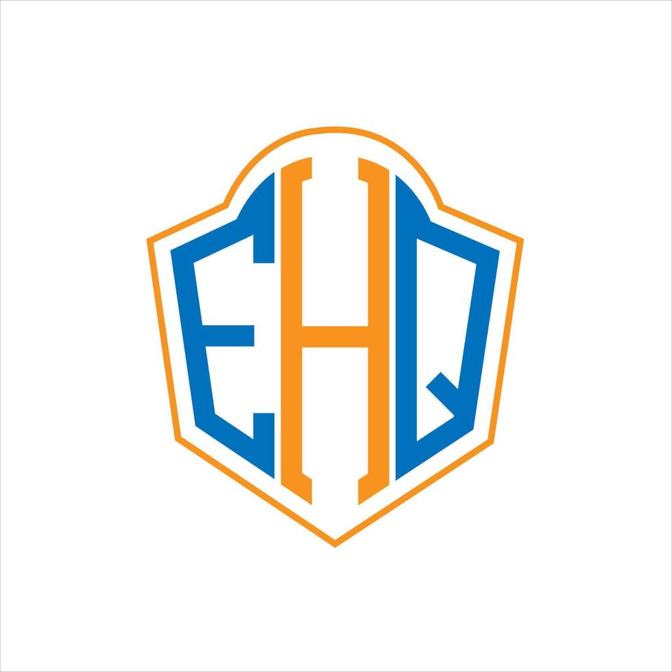 EHQ abstract monogram shield logo design on white background. EHQ creative initials letter logo. vector