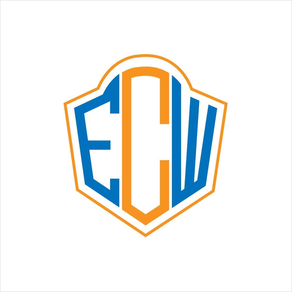 ECW abstract monogram shield logo design on white background. ECW creative initials letter logo. vector
