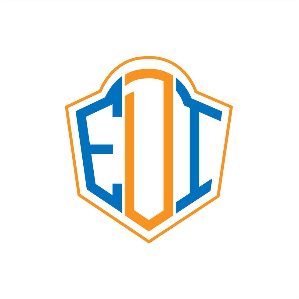 EDI abstract monogram shield logo design on white background. EDI creative initials letter logo. vector