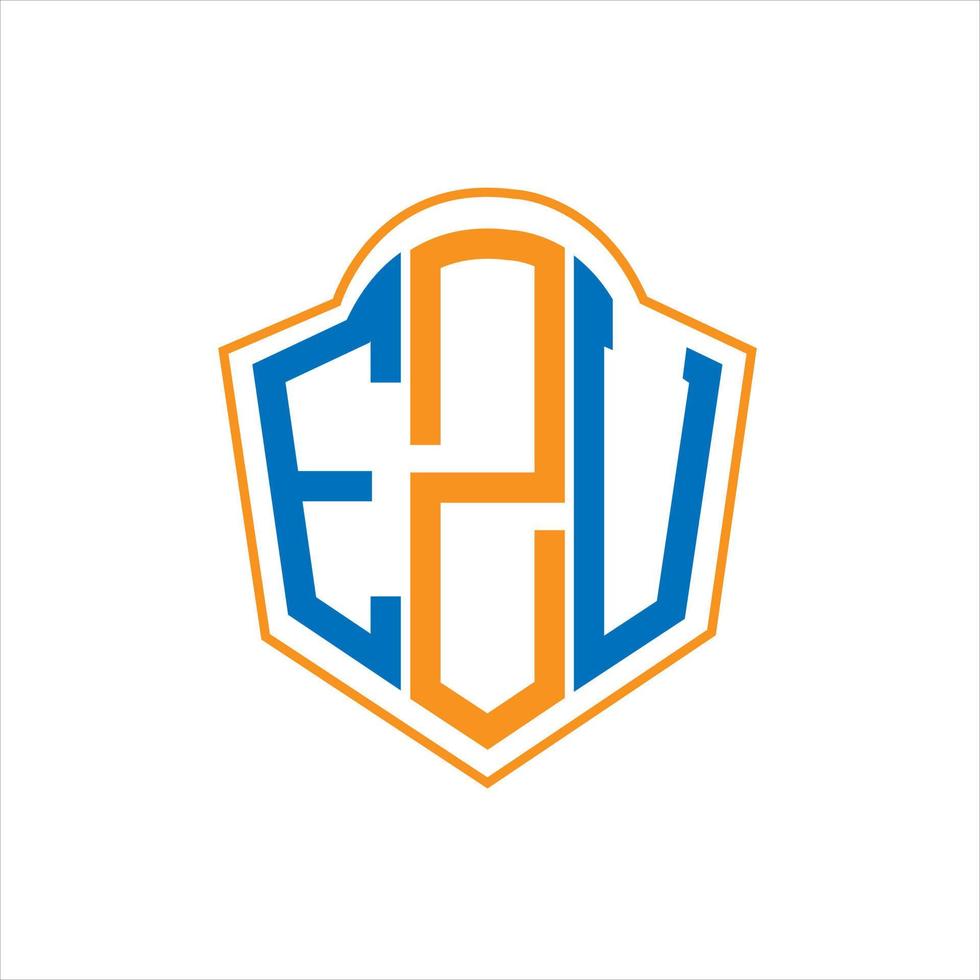 EZU abstract monogram shield logo design on white background. EZU creative initials letter logo. vector
