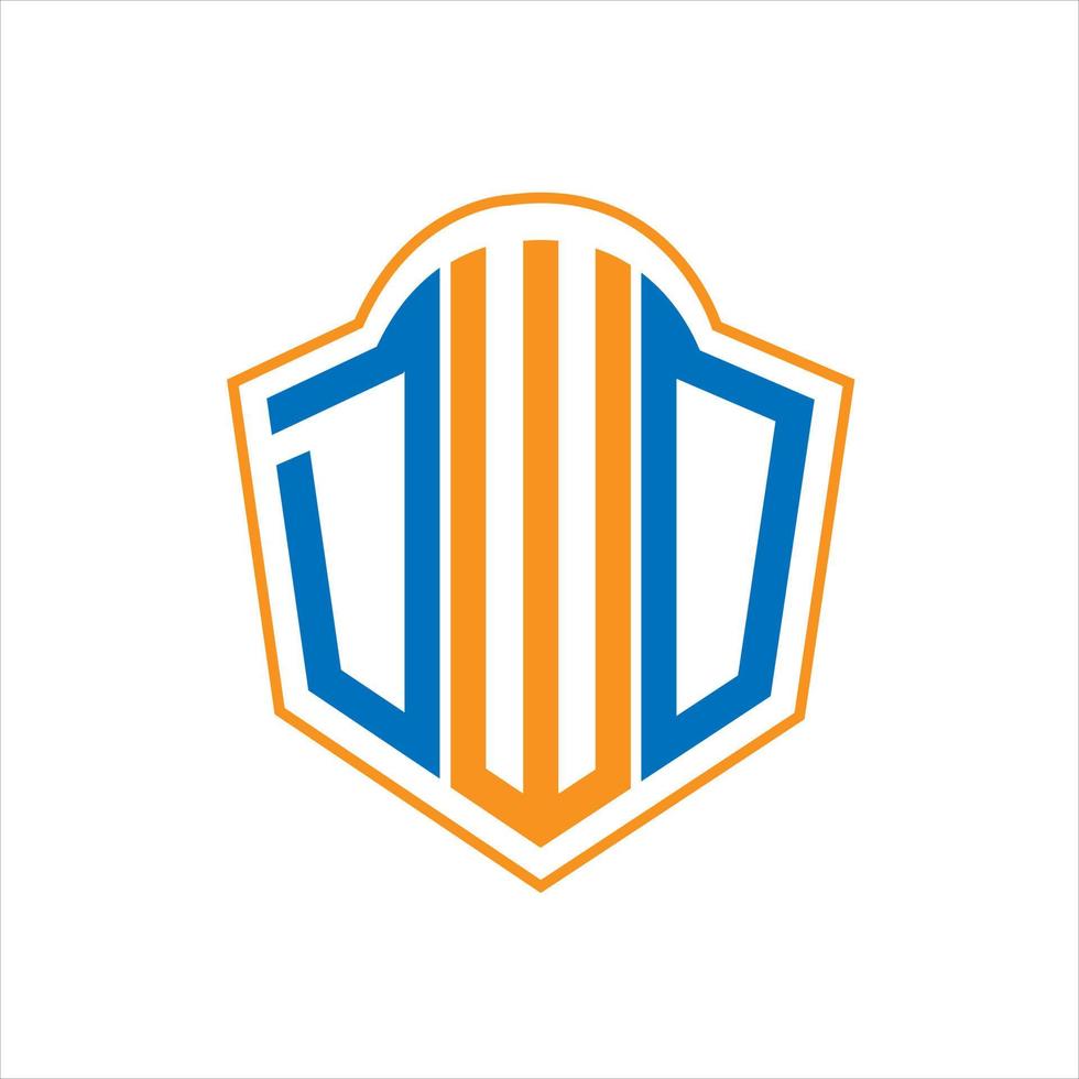 DWO abstract monogram shield logo design on white background. DWO creative initials letter logo.DWO abstract monogram shield logo design on white background. DWO creative initials letter logo. vector