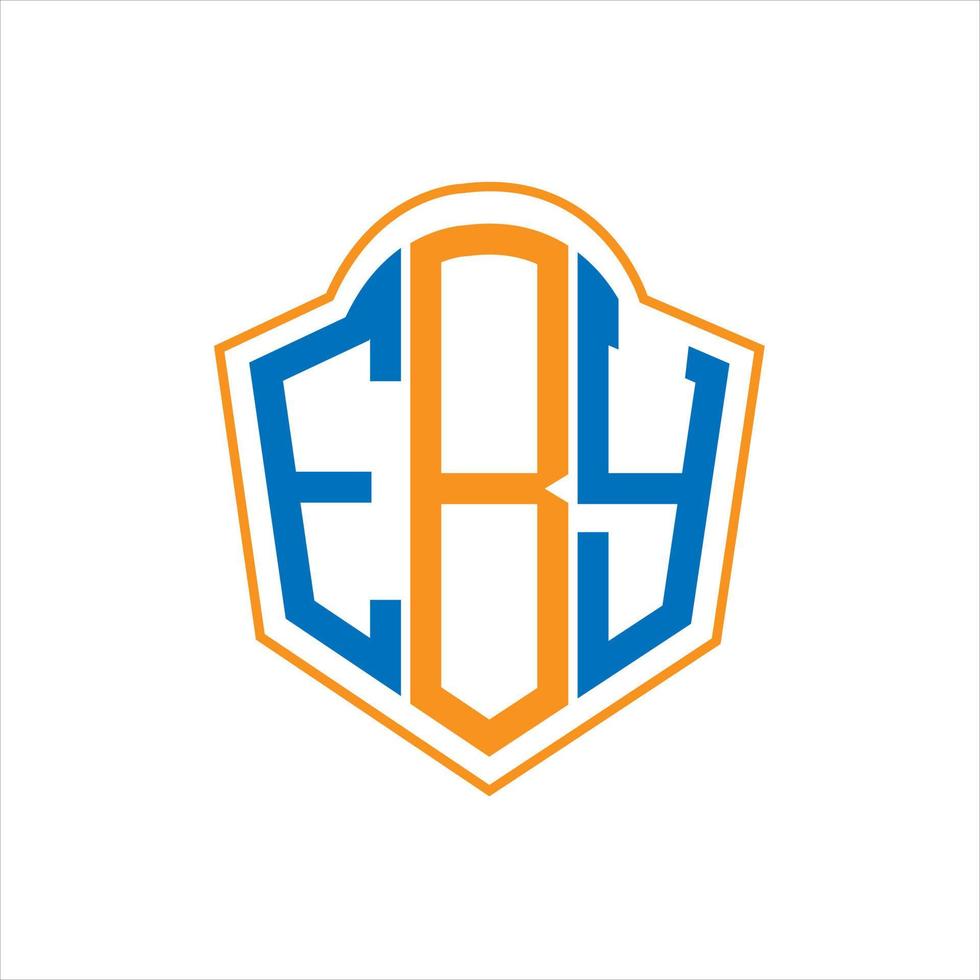 EBY abstract monogram shield logo design on white background. EBY creative initials letter logo. vector