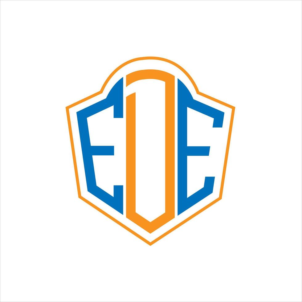 EDE abstract monogram shield logo design on white background. EDE creative initials letter logo. vector